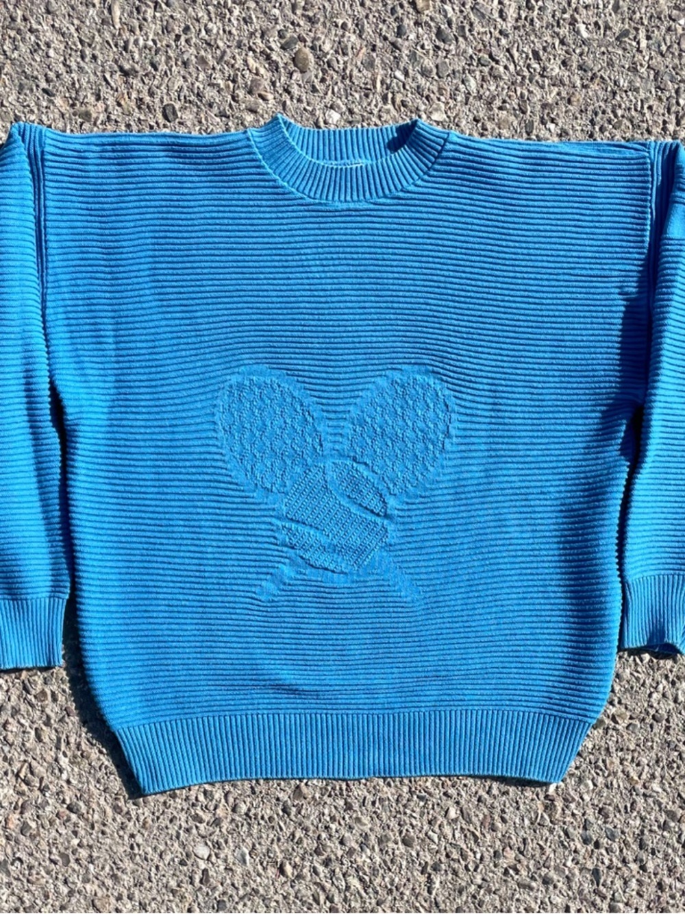 Vtg 90s Head Sportswear Tennis Sweater Embossed Racquet Blue L